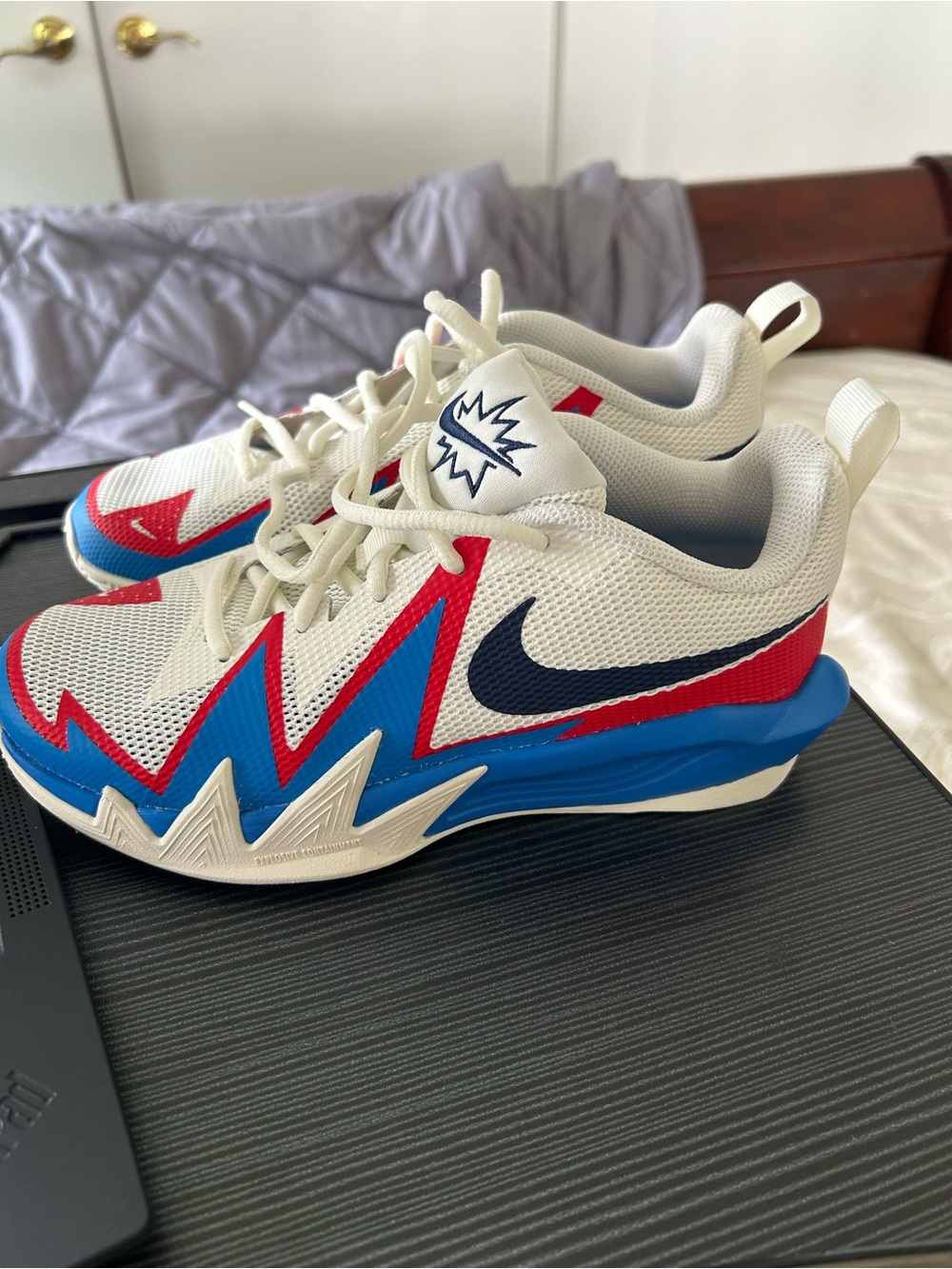 Nike Kids White Red Blue dynamite  Athletic Sneakers